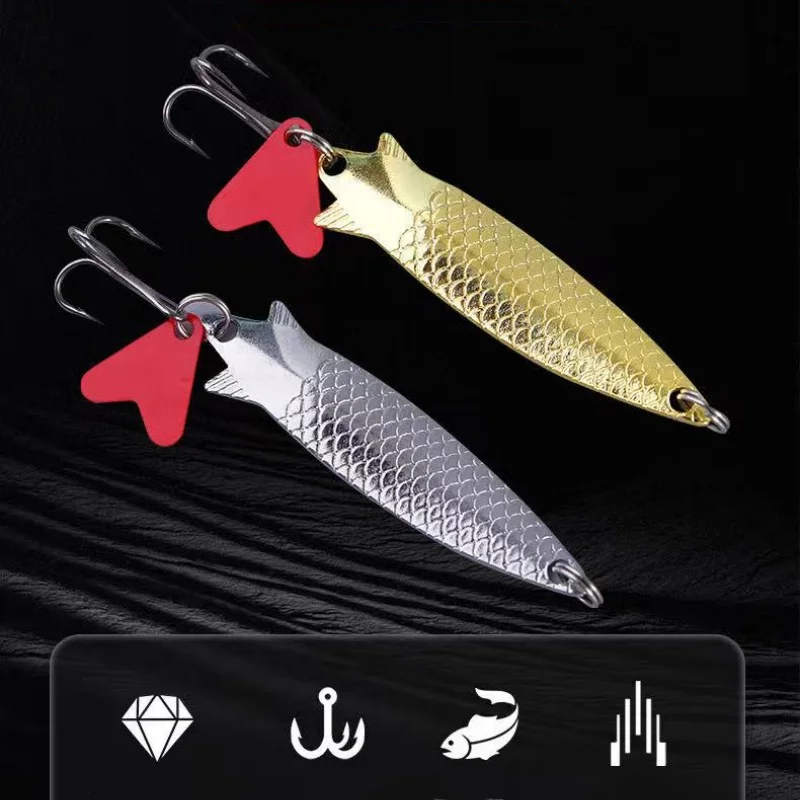 Angelköder Löffelköder Fischschuppen-Form Metall-Jigs 6cm 4,4g Harter Köder Weitwurf-Kunstköder Set 2 Stück SALE – Detail 1