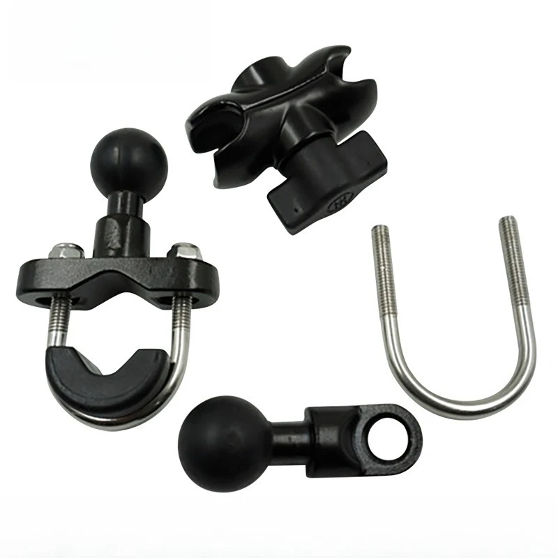 

Универсальное крепление для телефона на мотоцикле - 360° ° Вращающийся держатель шаровой головки с рулем/зажимным кронштейном для зеркала, устойчивый к сотрясений, наружный кронштейн