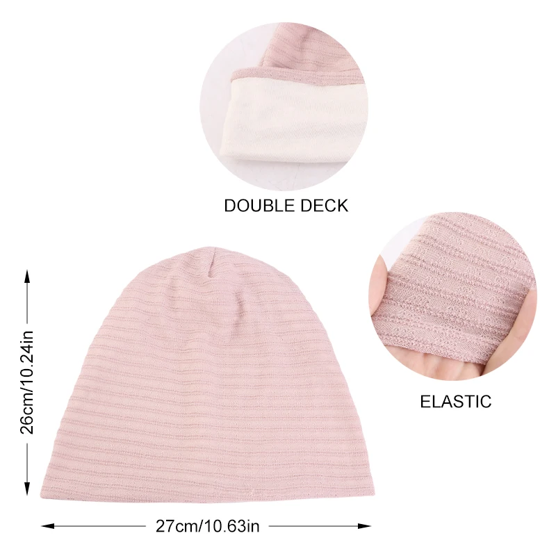 Unisex Trend Stripes Warm Slouchy Skullies Beanies Hat For Men Women Casual Outdoor Baggy Skullcaps Turban Soft Bonnet Ski Cap