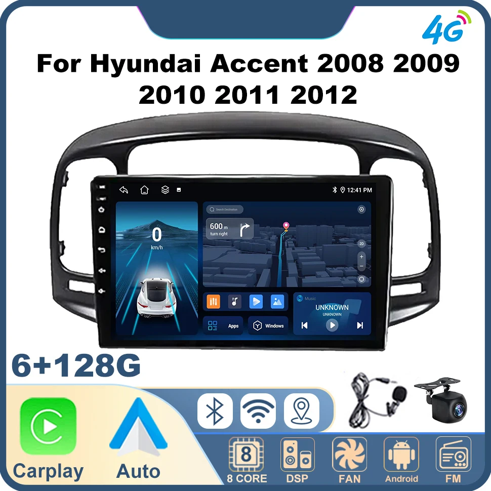 

Android Car Radio for Hyundai Accent 2008 2009 2010 2011 2012 Navi GPS Multimedia Player Carplay 4G Autoradio Smart Car Systems