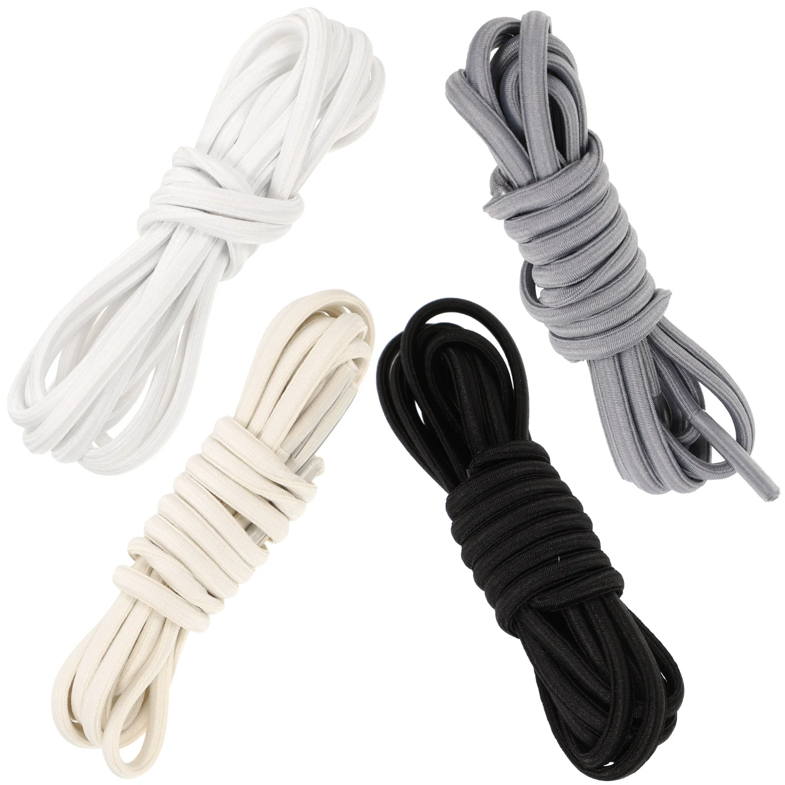 

4 Pairs Elastic Shoelaces High Elasticity Rubber Stretchy for Sneakers Kids Adults Shoe Straps Long Size Colorful Laces
