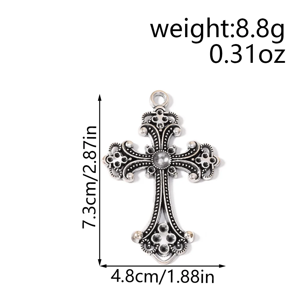 Leslie 5 Stück Gothic Personality Schwarze Herz-Kreuz-Anhänger für Schmuckherstellung Hip-Hop Kreuz-Charms Anhänger Halsketten Zubehör – Detail 9
