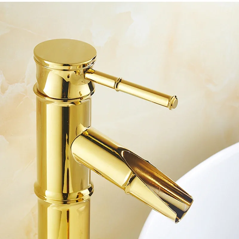 

Vidric antique brass gold plated basin faucet bathroom faucet hot and cold mixer tap Bamboo festival Faucet deck mounted