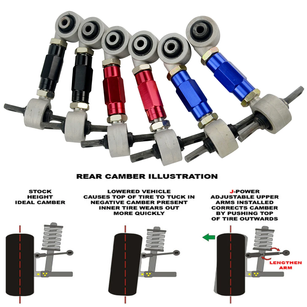 LIZHI RACING - Left + Right Rear Camber KiT FOR HONDA ACURA CIVIC INTEGRA CRX REAR CAMBER ARM KIT EG EK DC2 EF LZ9851