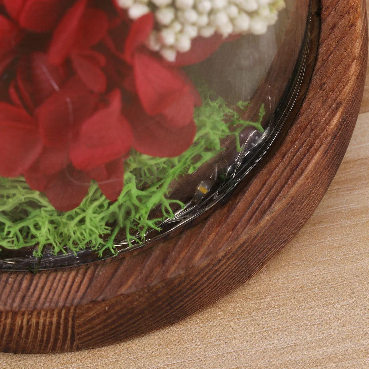 

Preserved Flower Glass Dome Lamp LED Light Romantic Rose Glass Cover Decorative Desk Lamp Wedding Birthday Gift