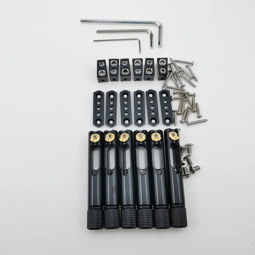 

Black Single Headless Bass Bridge Headless Fanned Fret Bass Single Fixed Brass Fan Bridges for Bass Dedicated Bridge