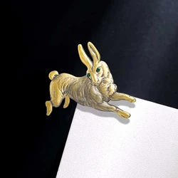 A rabbit brooch electroplated alloy retro themed party pin clothing accessory