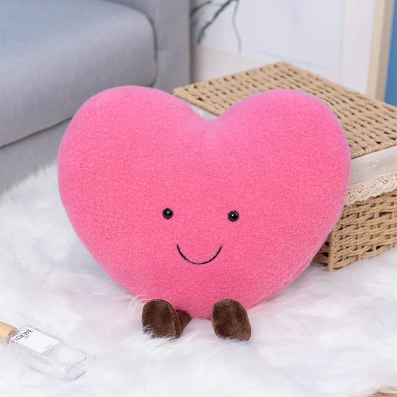 Oreiller en peluche en forme de cœur pour enfants, jouet en peluche, doux, mignon, rouge, amour, cadeau de festival, amoureux, amis, charmant