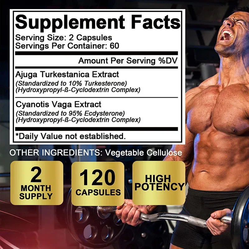 TURKESTERONE & ECDYSTERONE Extracts - Energy Booster,Promote Muscle Growth, Strengthening, Energy and Endurance