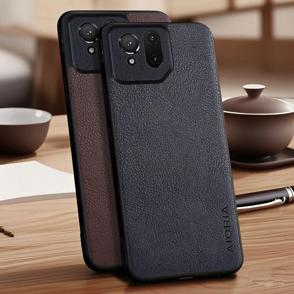 Capa para Asus ROG Phone 9 8 Pro em Couro Sintético Texturizado com Efeito Lichia - Capa Protetora para Asus ROG Phone 8 Pro