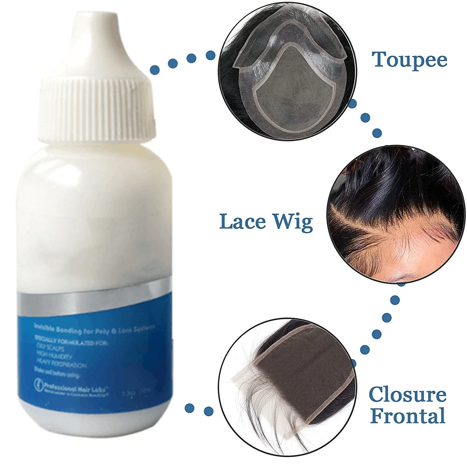 Lace Glue Strong Hold Lace Front Wig Glue for Wigs Waterproof Hair Replacement Adhesive Ghost Bond Glue and Remover