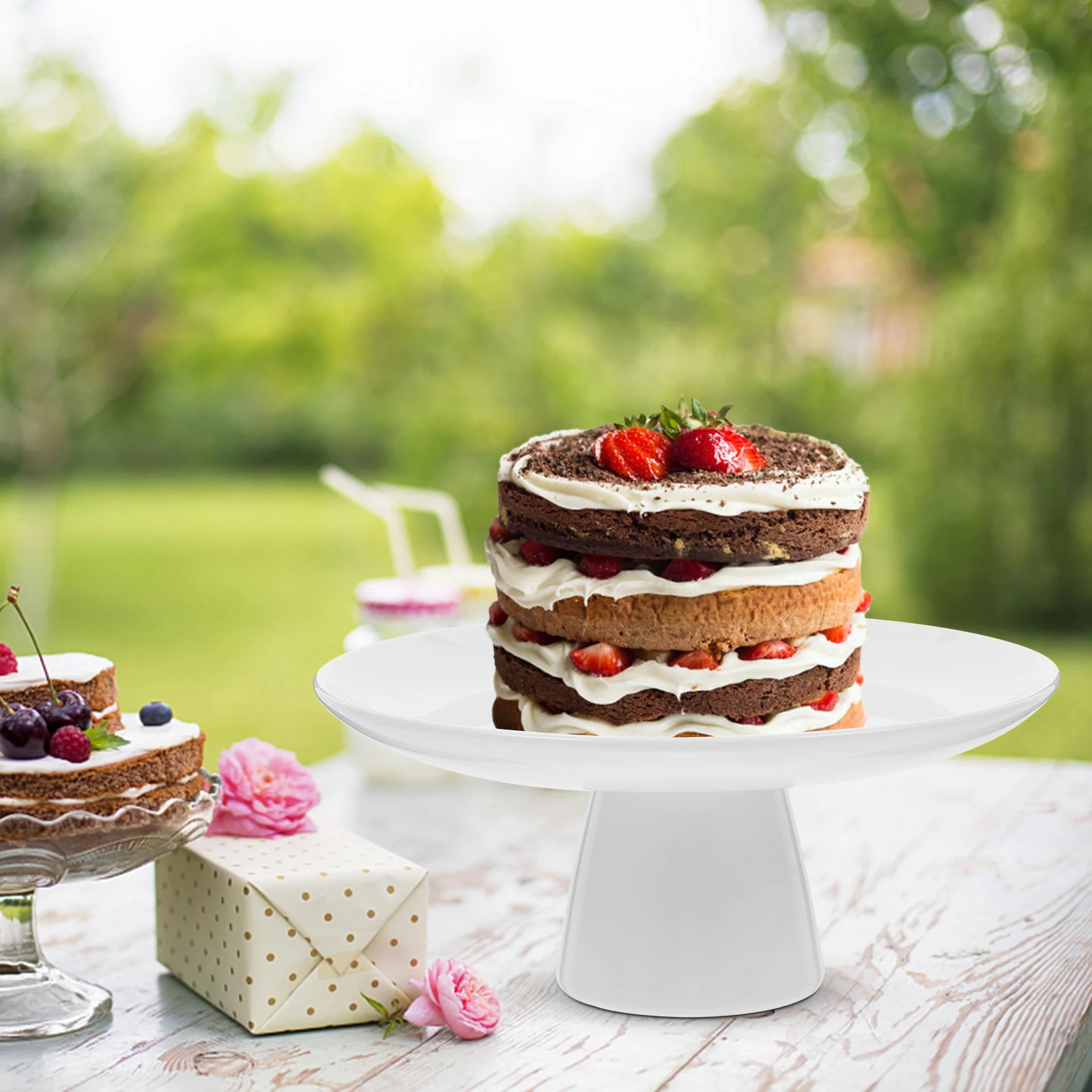 

Ceramic Cake Plate 10 Inch Elegant Dessert Display Stand for Wedding Party Dessert Table Decorative Cake Holder