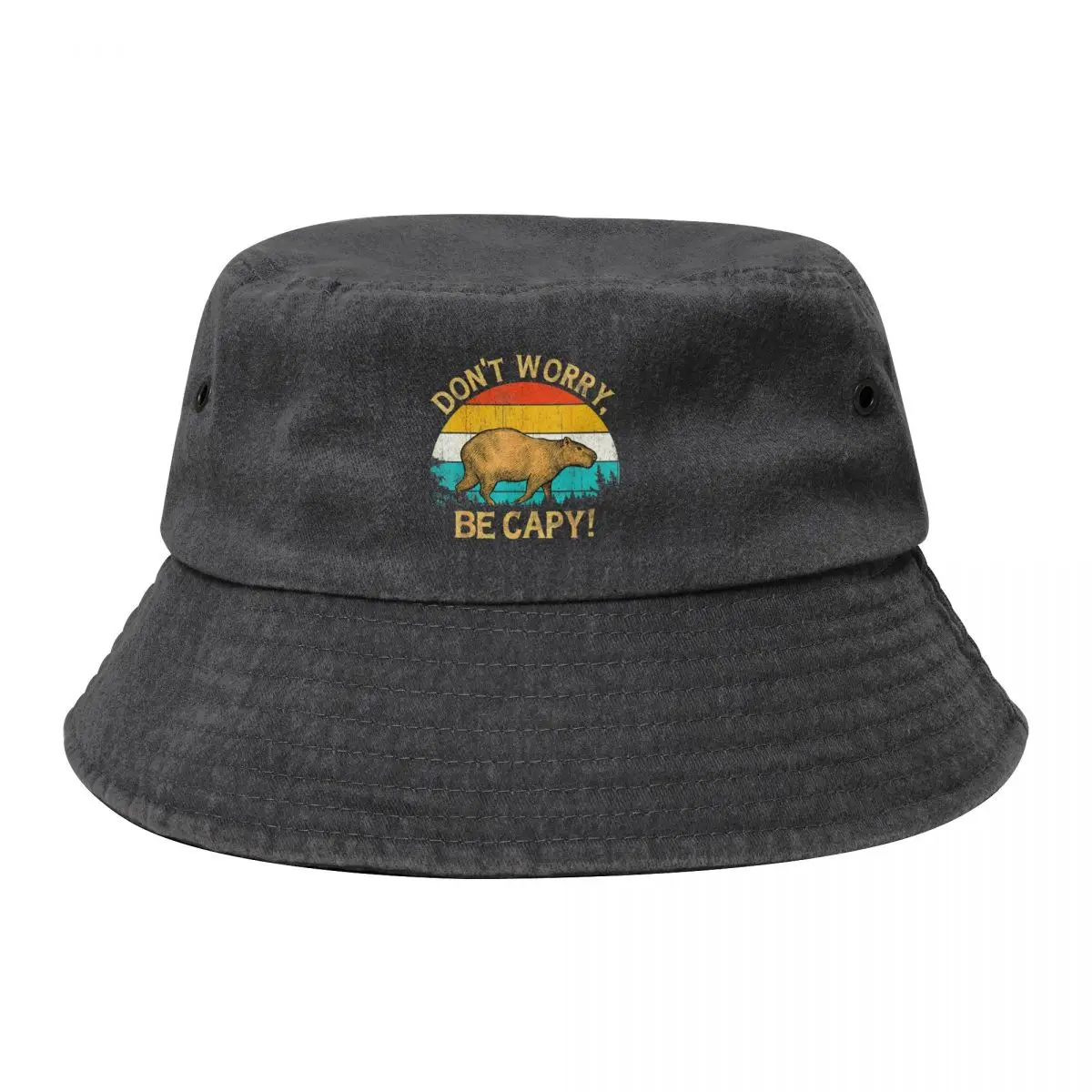 

Capybara Vintage Retro Style Awesome Don't Worry, Be Capy Bucket Hat Vintage Golf Cap Hood Golf Hat Man Women's 2024 Men's