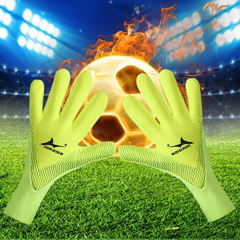 

1 Pair Latex Goalkeeper Gloves Soccer Goalkeeper Gloves Youth Adults Strong Grip Football Training Gloves