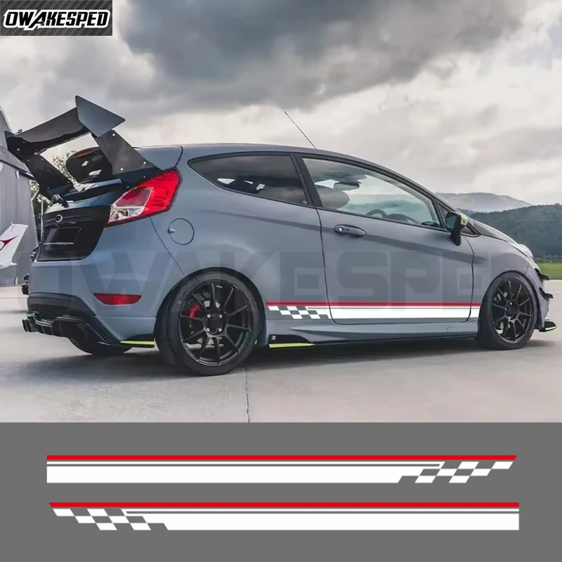 

Наклейки на двери автомобиля, графические наклейки с гоночными полосами, виниловые наклейки, декоративные аксессуары для авто, для Ford Fiesta MK7 3 Door ST 2008-2017