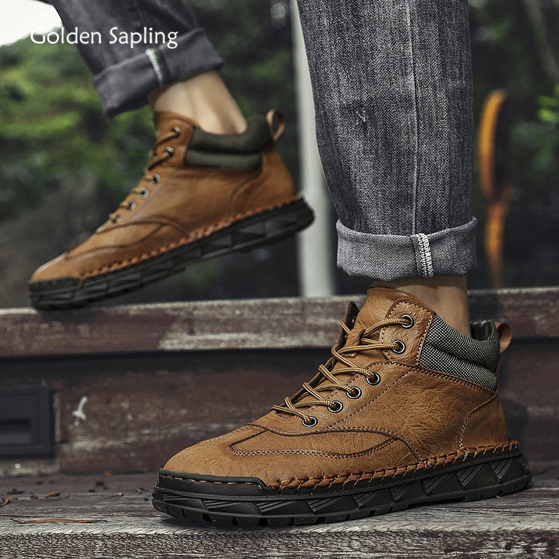 

Golden Sapling Ankle Boots Men Retro Casual Shoes Comfortable Platform Footwear Leisure Outdoor Men's Boot Classic Tactical Shoe