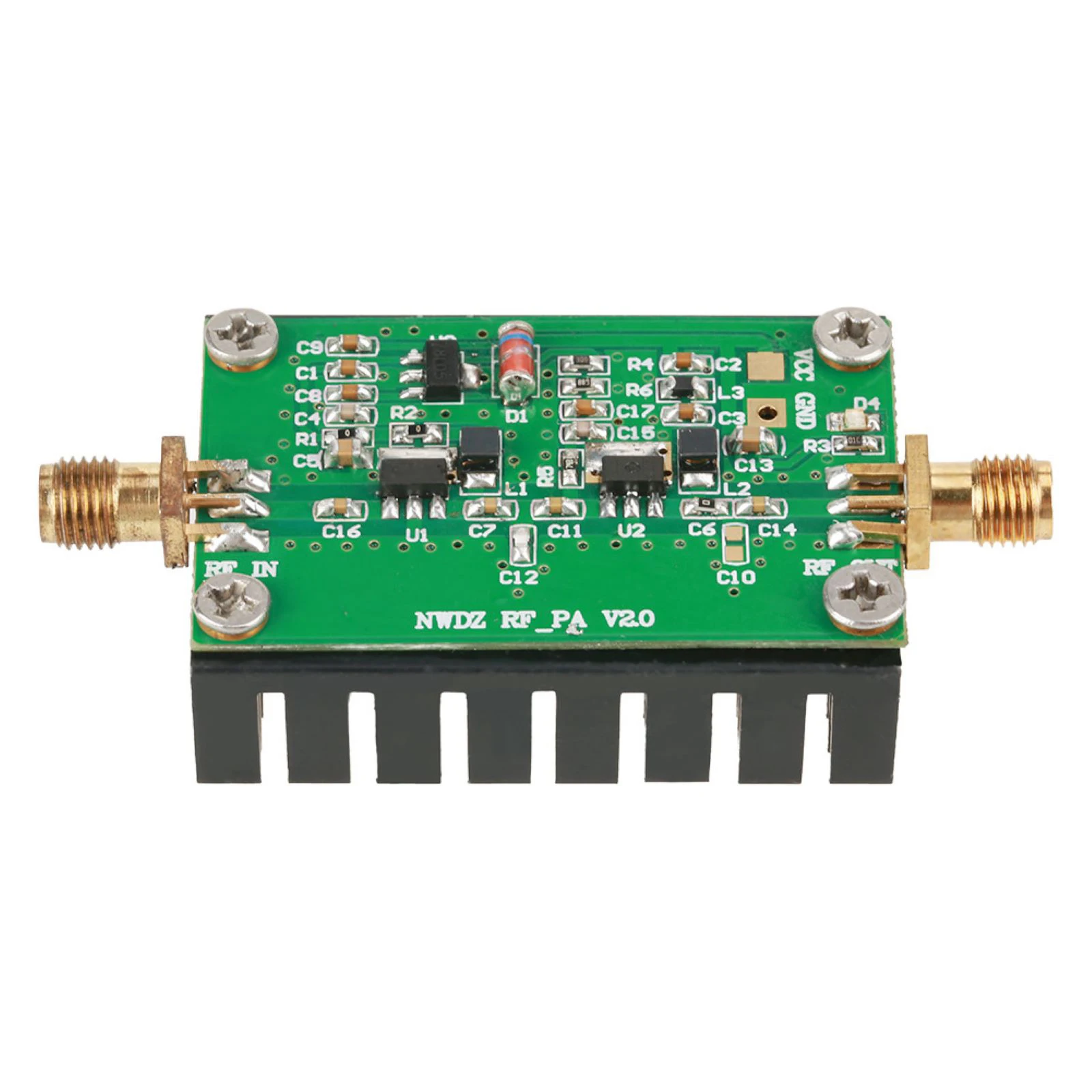 RF Power Amplifier 2MHz-700MHz 3W 35dB Gain SMA 50Ohm Broadband HF VHF UHF Module for Radio Transmitter Signal Booster