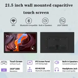 21.5 inch wall mount monitor 5MP Camera 1920*1080P capacitive touch screen VESA advertisement digital monitor