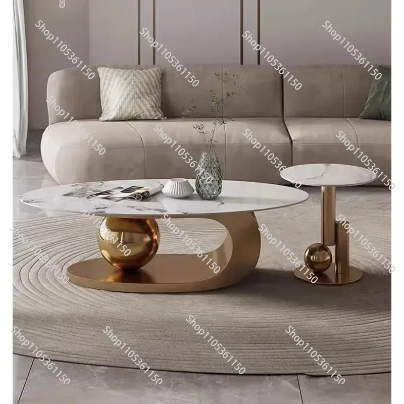 Nordic minimalist oval rock plate coffeeombination edge several coffee table online celebrity