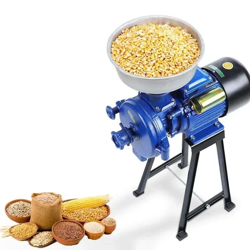 110V/220V Electric Grinding Machine Grain Spice Corn Crusher Household Commercial Wet and Dry Dry Food Mill Powder Flour