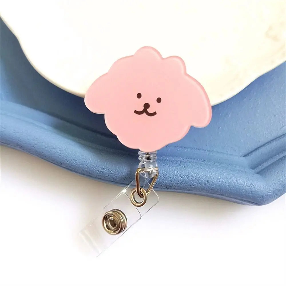 Creative Retractable Badge Holder Acrylic Cute Puppy Chest Card Office School Supplies