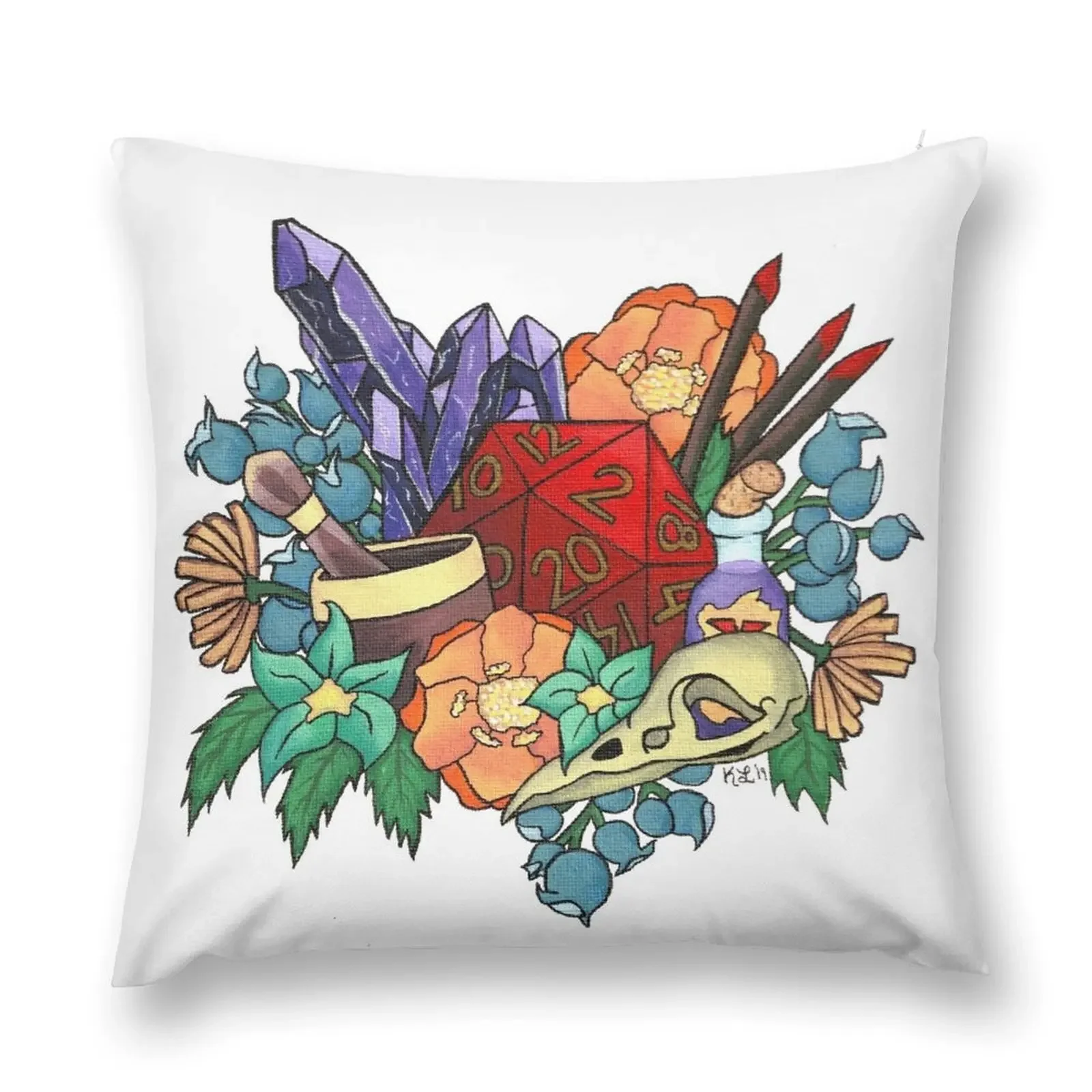 Campaign Zero - d20 Collage Throw Pillow Sofa Cover Sitting Cushion pillow cover christmas pillow