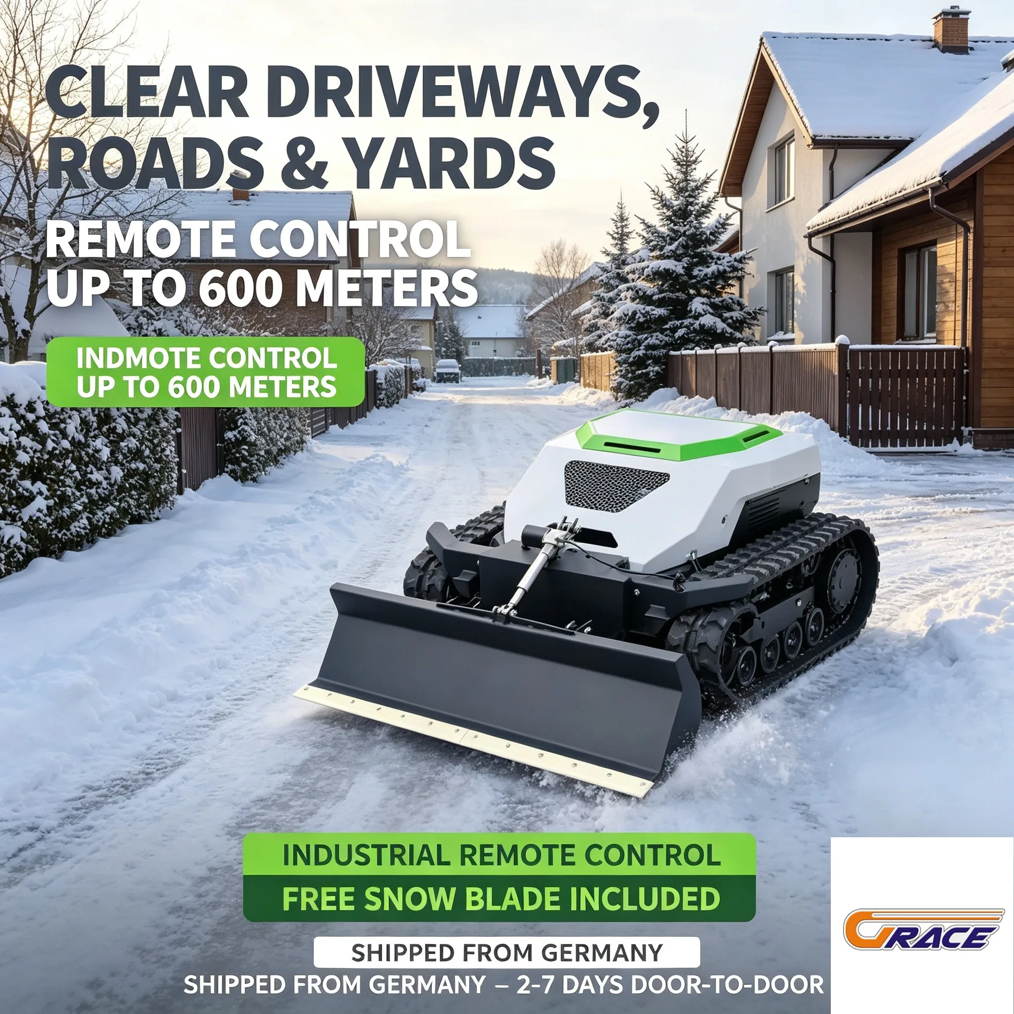 Remote Controlled Crawler Grass Cutter Robot Lawn Mower Free Snow Shovel 7 Days Delivery For Yard Snow Clearing