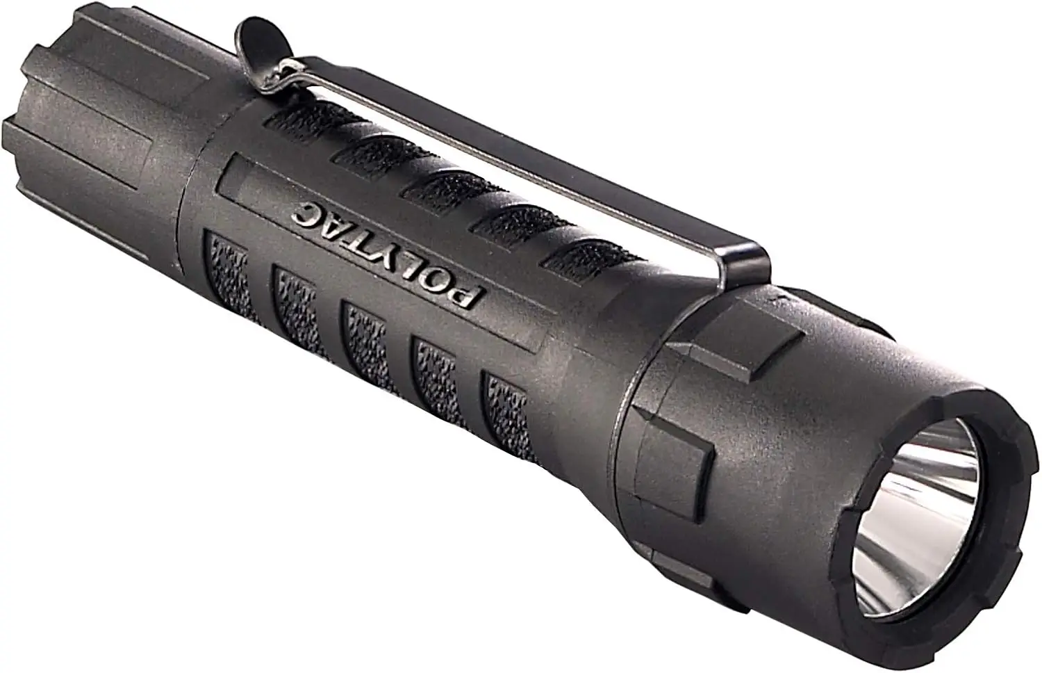 PolyTac 600 Lumens LED Flashlight with CR123A Lithium Batteries, Blister Packaging, Black