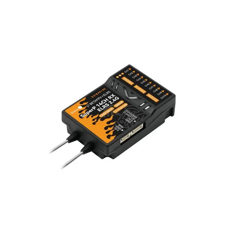 BETAFPV SuperP 14CH PWM Diversity Receiver ELRS 2,4 GHz/915 MHz mit Dual Antenne Dual Empfang für RC Flugzeug Autos Boote Drohnen