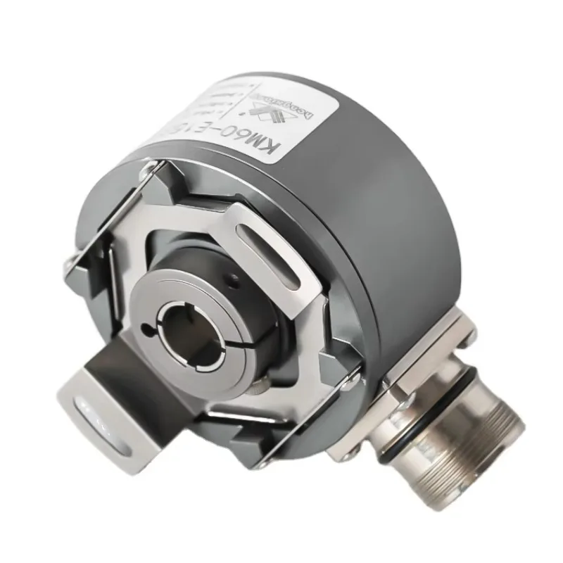 KM60 IP65 12 mm Gray Code Binary Absolute Encoder 17 18 19 Bits Hollow Shaft Rotary Encoder
