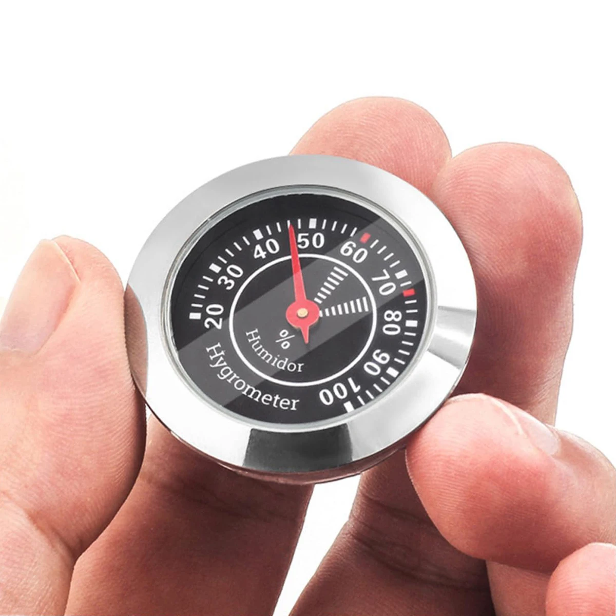 Mechanical Analog Hygrometer, Round Design, Perfect for Humidor & Indoor Humidity Monitoring