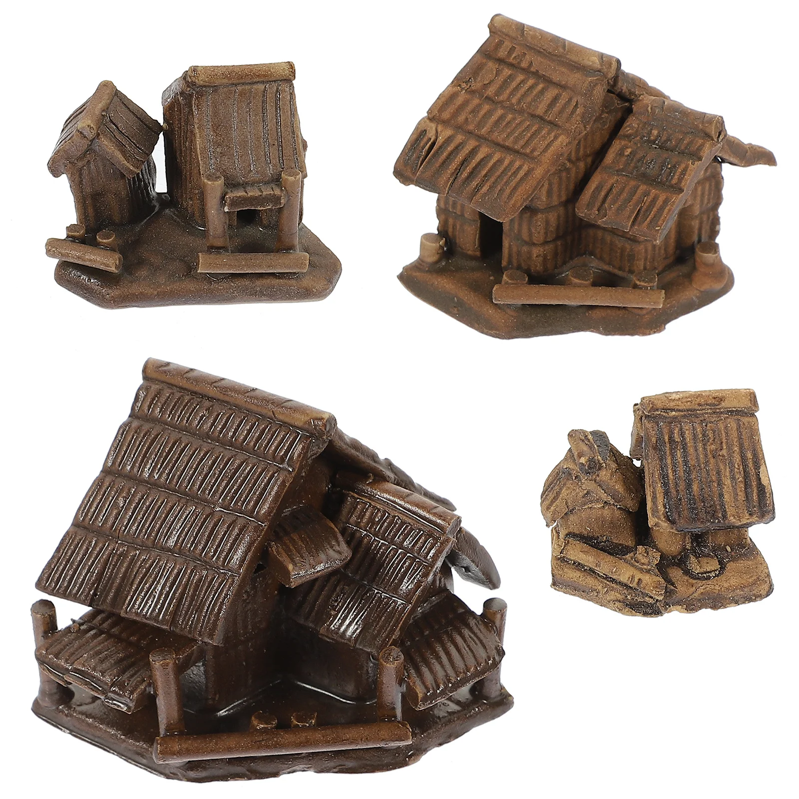 4 Uds. De decoración de bonsái de casa pequeña de cerámica, Mini adornos de paisaje, suministros para el hogar, Mini decoración de jardín para casa, artesanías de cerámica