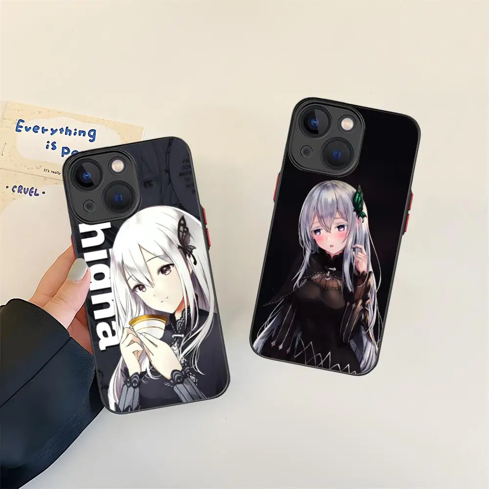 ReZero Echidna حافظة هاتف محمول آيفون 17 16 15 14 13 12 11 X XR XS 8 7 Pro Max Plus غطاء سيليكون صغير اللون فاخر #1