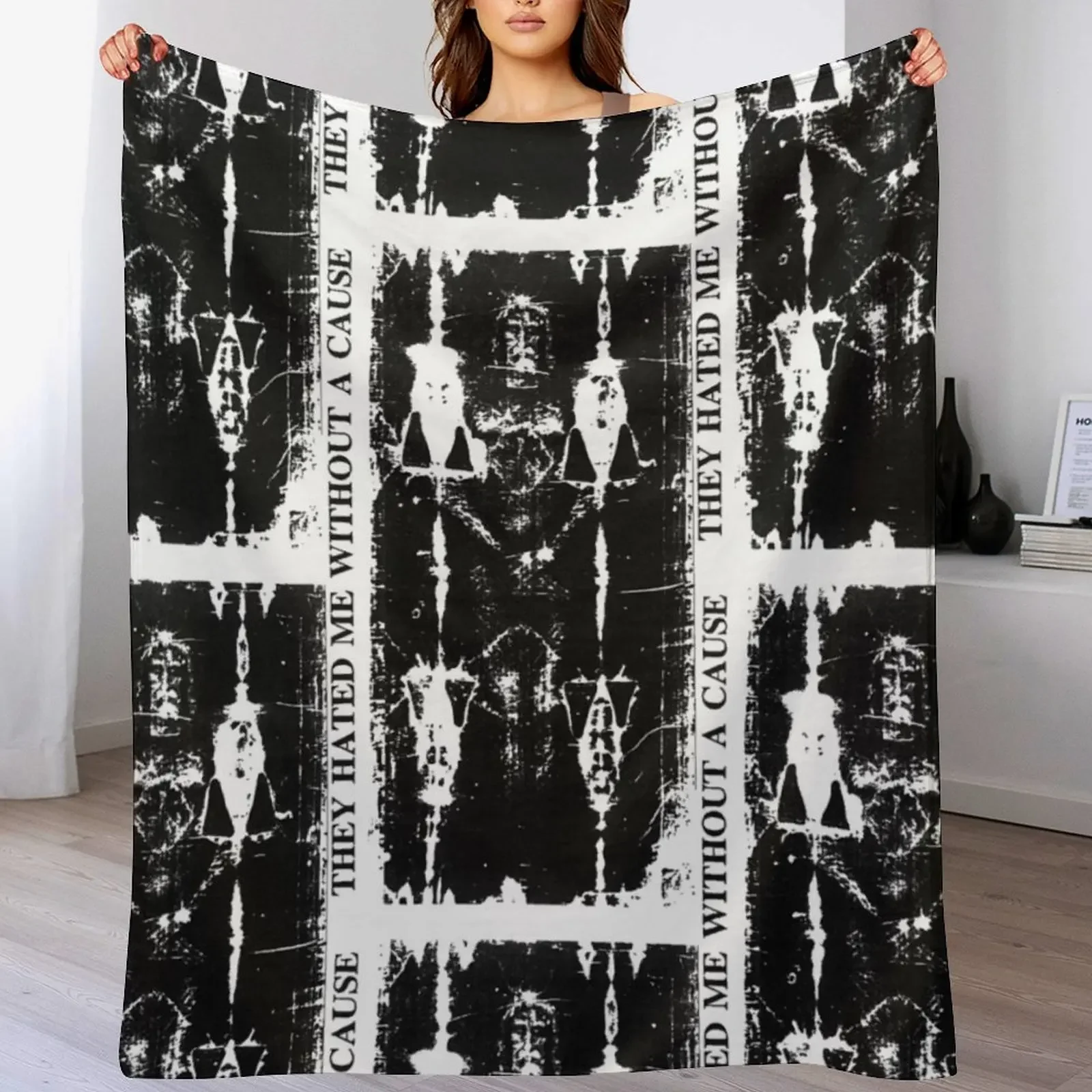 

Jesus Shroud of Turin Throw Blanket Soft Comfort Blanket for Reading Watching TV