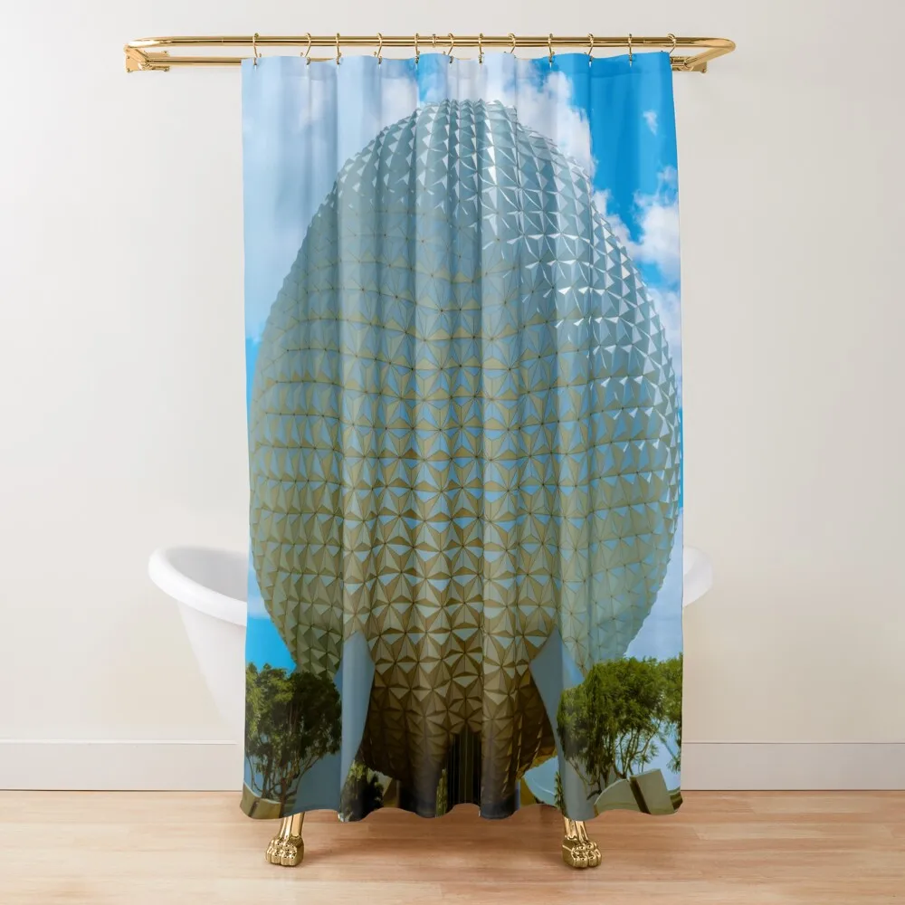 

EPCOT Ball Shower Curtain Waterproof Fabric Bathroom Shower Set Bathtub Shower Bathroom Curtain