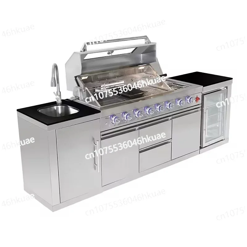 Outdoor Kitchen Modular BBQ Island Grill Drawers Sink Summer Outdoor Kitchen Kits Cabinets Accessories Equipment BBQ Grill