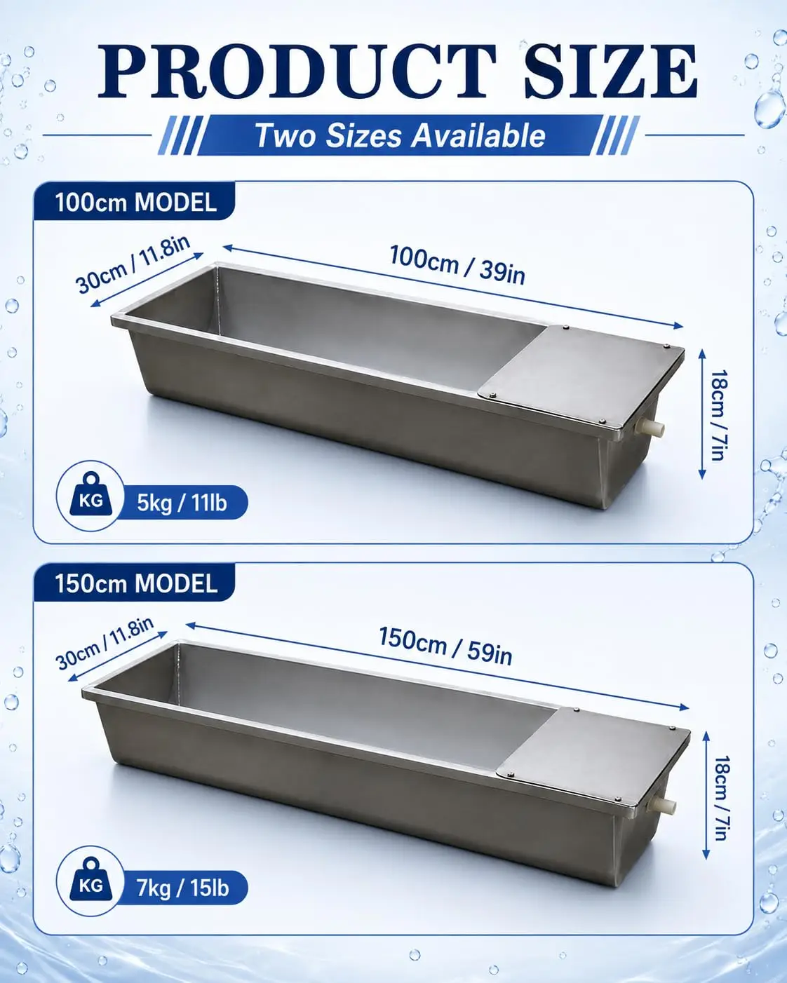 Water Trough Horse Livestock Automatic Waterer Stainless Steel Self Filling Float Valve Large Capacity Feeding Feeder