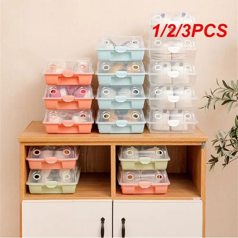 

1/2/3PCS Shoe box storage box transparent shoe cabinet men's and women's shoes storage artifact drawer type finishing box