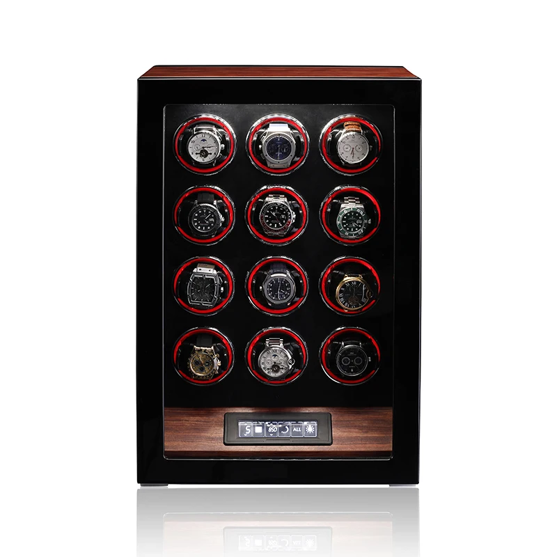 

MINEESI Luxury Wooden Watch Winder 2 4 6 9 12 Watches Storage Box Mechanical Watch Automatic Chainer Home Storage Box