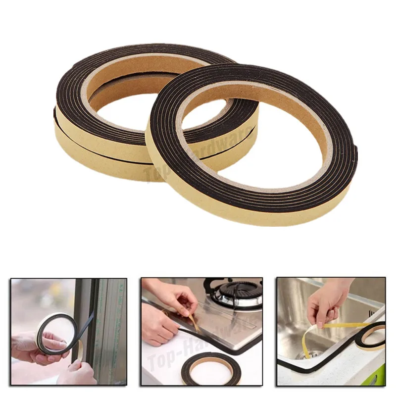 3 Rolls Caulk Strip Cooktop Gas Stove Gap Adhesive Tape Door Window Sealing Strips for Sink Basin Bathtub Wall Toilet Bowl Edge