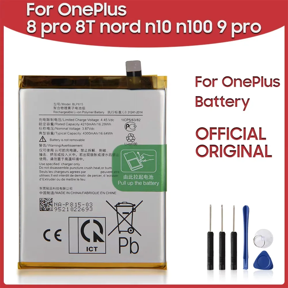 2024 Premium Replacement Phone Battery For OnePlus 9 9 Pro 8 8T 8 Pro Nord 5G Nord N10 5G Nord N100 BLP761 BLP759 BLP785 BLP827