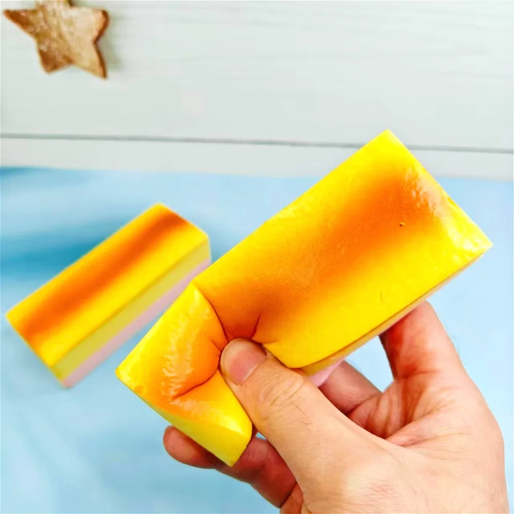 طابا اسفنجي الجبن الخبز ضغط لعبة الإجهاد الإغاثة بطيئة ارتفاع الحسية تململ للقلق أدهد التوحد هدية للأطفال البالغين #5