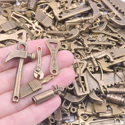 10/20/30pcs/Lot Bronze Tools DIY Jewelry Pendants I Love You Bottle Opener Brush Charms In Bulk Metal Jewellry Making Supplies