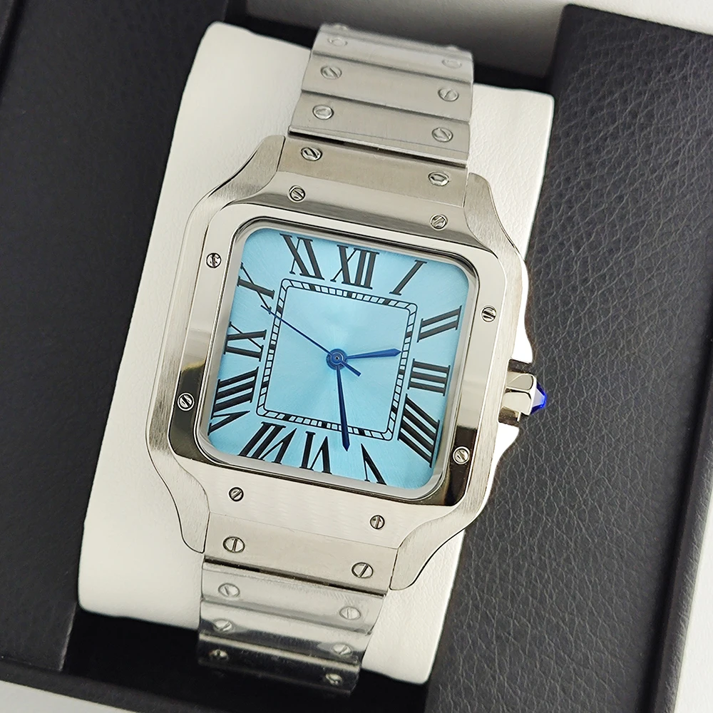 Vierkant horloge Vierkante wijzerplaat Roma-wijzerplaat Horlogekast Vouwgesp Vierkante kast geschikt voor NH-serie 35/36 uurwerk Horlogeaccessoires