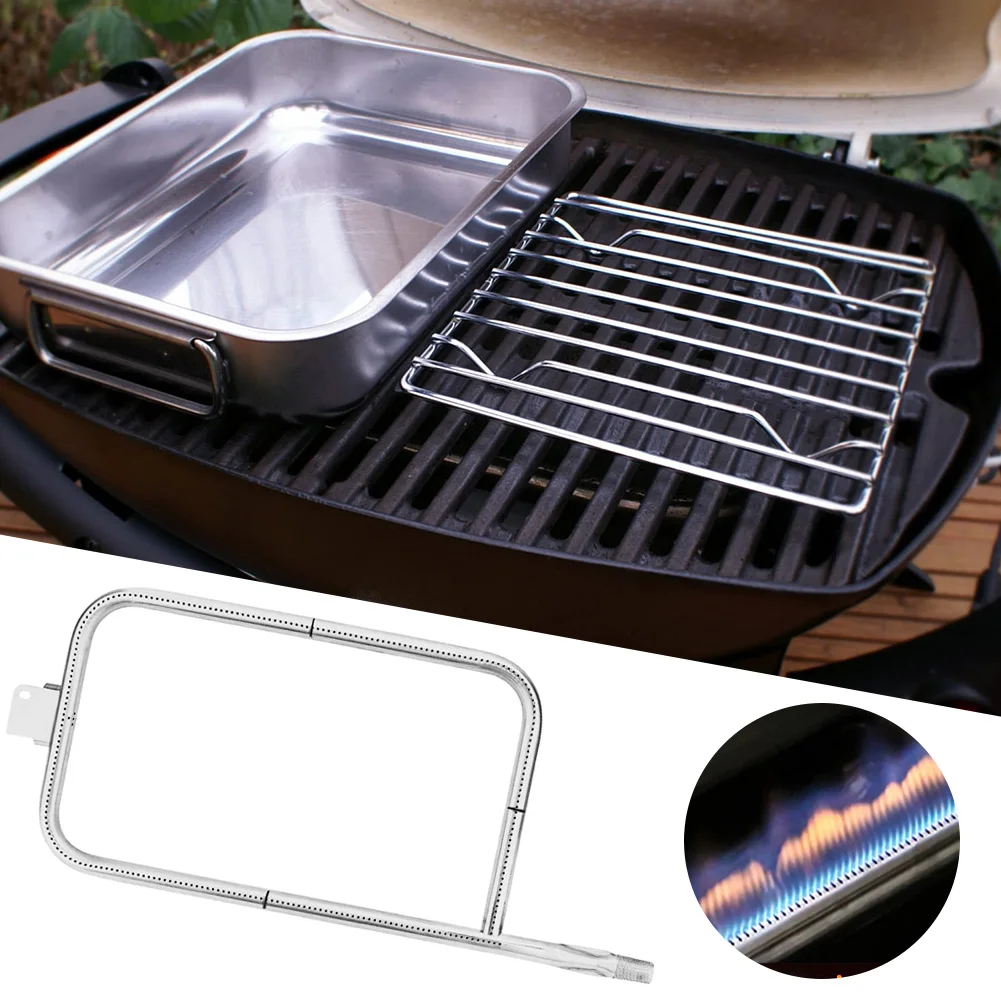 Stainless Steel Burner Tube with Screws P-Type Grill Burner Tube Gas Grill Burner Tube for Weber Q300 Q320 Q3000 Q3200