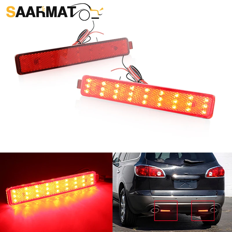 2X 12v LED Rear Bumper Tail Brake Light LED Bumper Reflector Brake Light For 2008-2012 Buick Enclave GM2830101 25805313 16517435