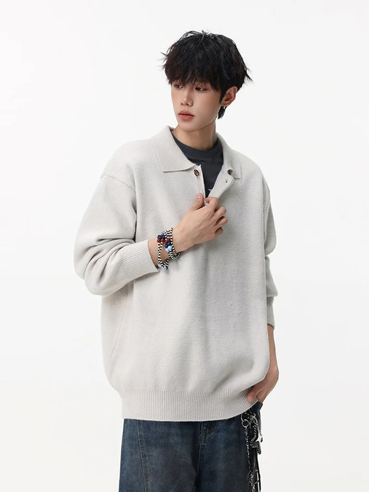 

Мужской вязаный свитер свободного кроя в американском стиле с воротником-стойкой, повседневный, комфортный, длинный рукав, термоизоляционный, из полиэфирного волокна, для осени...