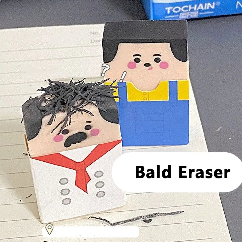 Cute Funny Bald Man Eraser Students Pencil Rubber Without Leaving Marks Student Art Painting Pencil Correction Tool