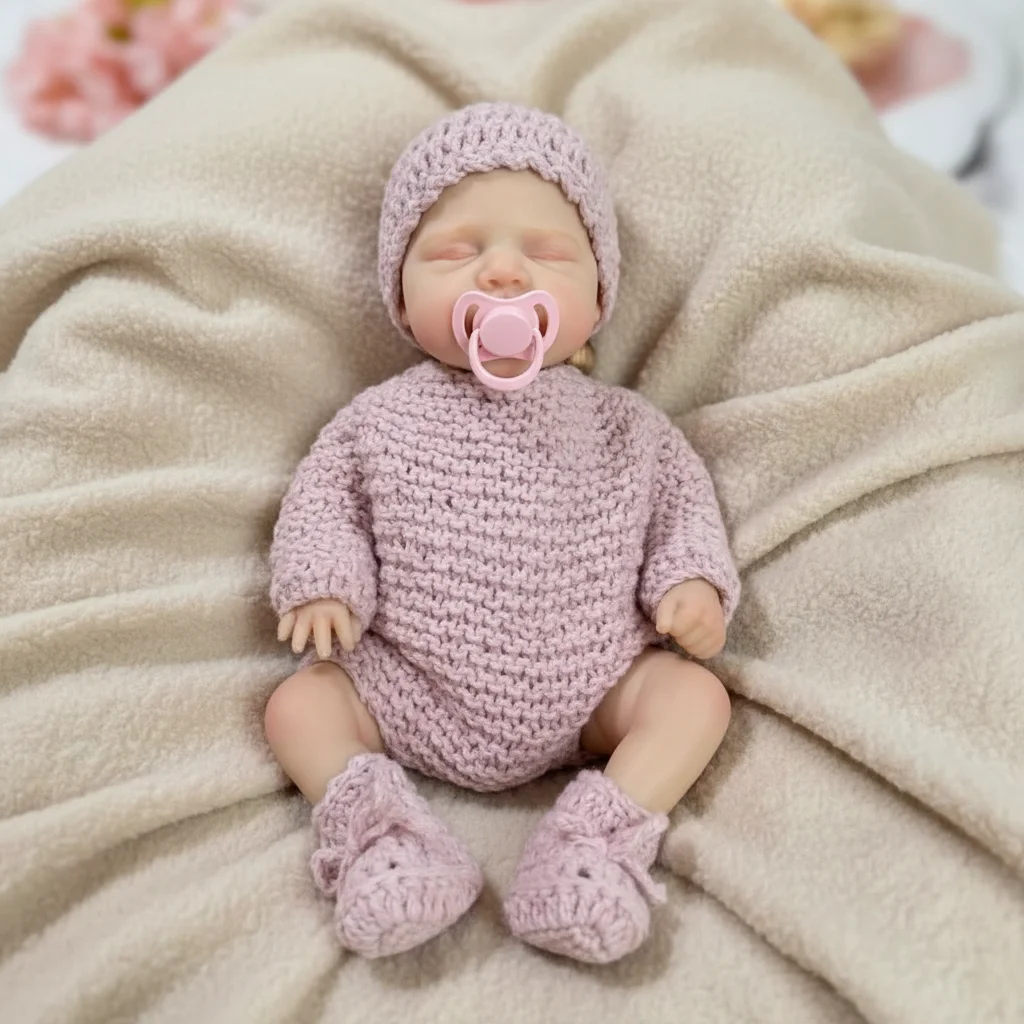 NPK 12'' 100%  Super Soft Solid Platinum Silicone Flexible Elastic Lifelike Reborn Pascale Collectible Art Doll Gift