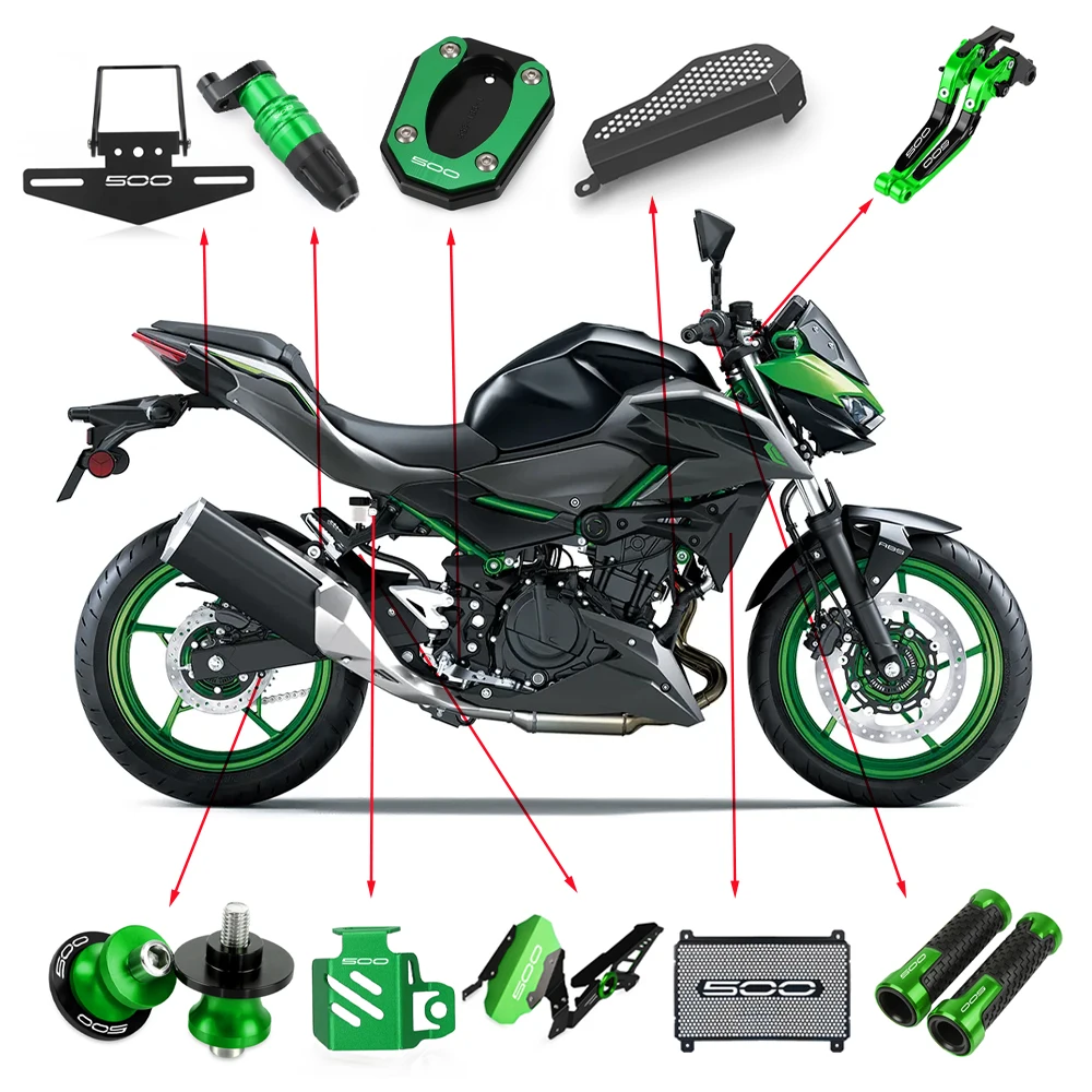

For Kawasaki Z 500 Z500 Accessories Exhaust Hanger Exhaust Brake Clutch Levers Handlebar Grips Guard Ninja500 Ninja 500 Parts